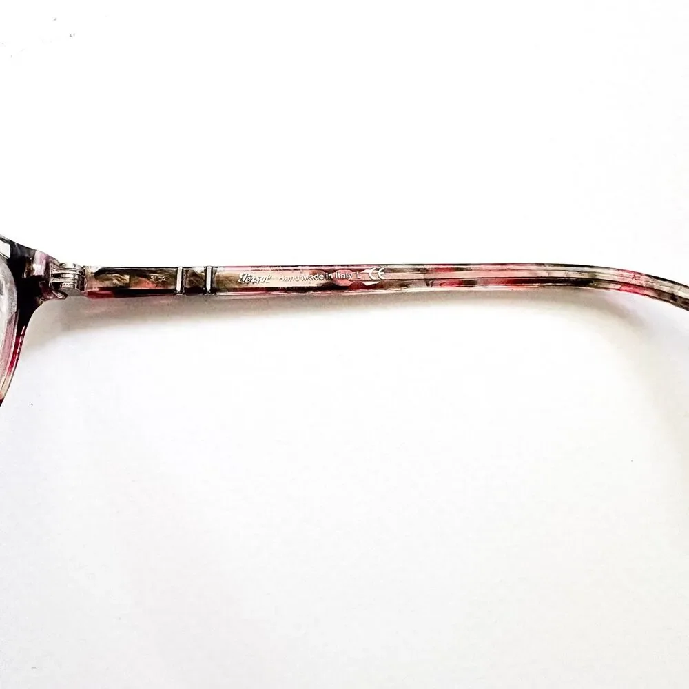 READ Persol Womens Eyeglasses Pink Pattern FRAMES ONLY Splayed Flared 52-16-140
